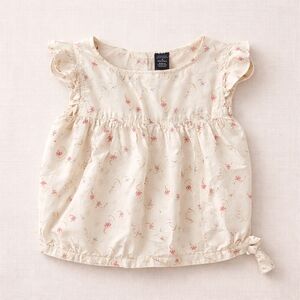 ADD-ON | Gap Toddler Floral Blouse Cream Pink Tie Sides Size 3 Years